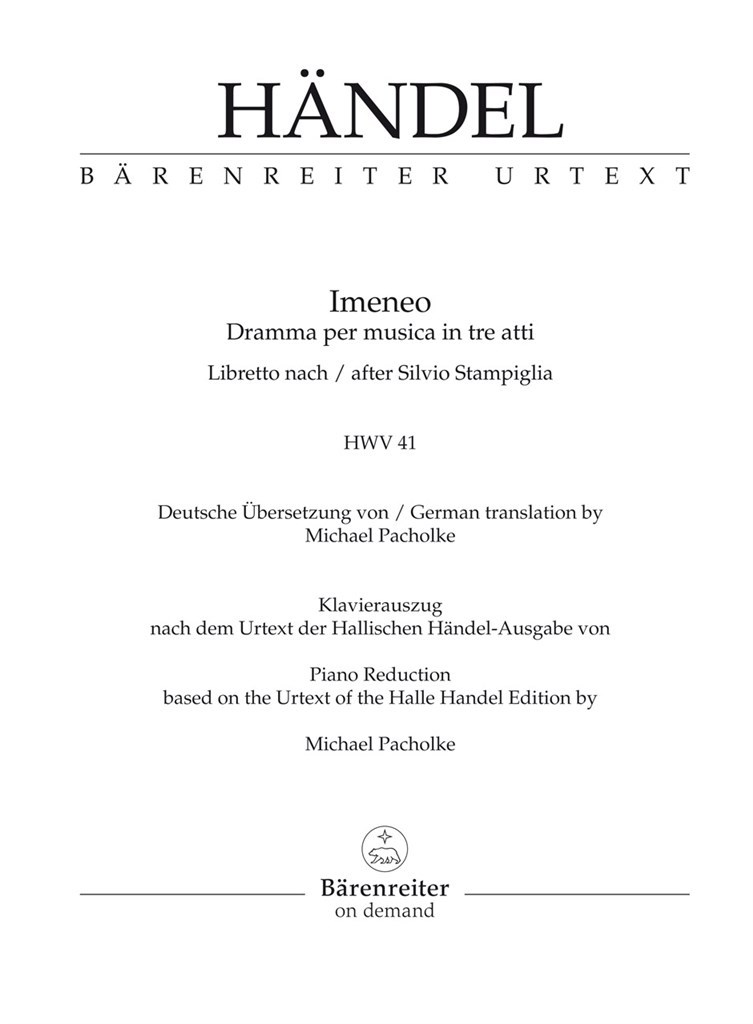 Imeneo Hwv 41 Vocal Score